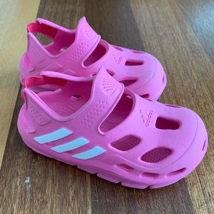 Girls Pink Adidas Swim Shoes